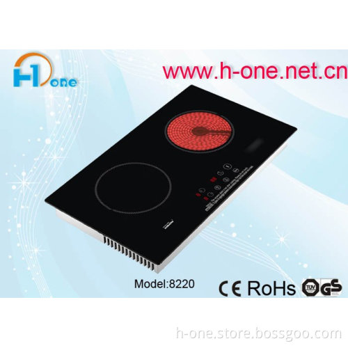 Hybrid induction and radiant ceramic hob, model 8320